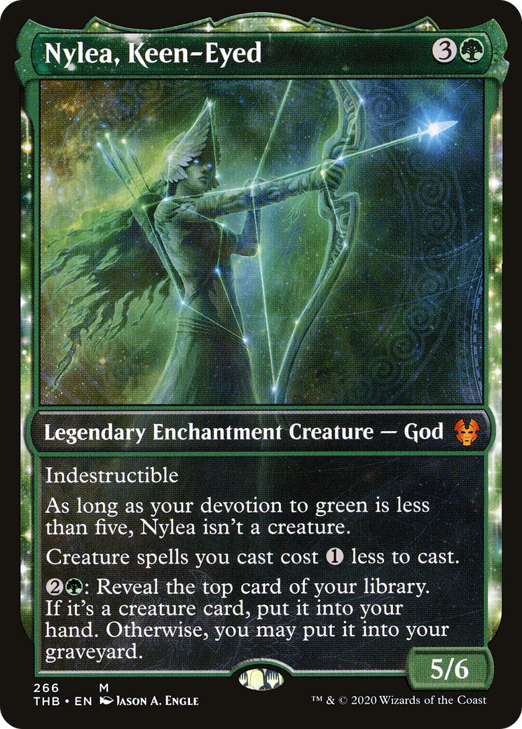 Nylea, Keen-Eyed (Showcase) (THB-266)  Foil - Theros Beyond Death: (enchantment, Showcase)