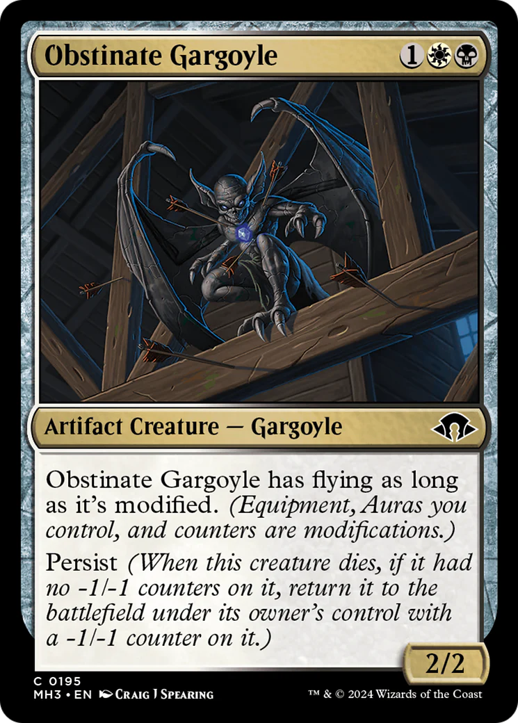 Obstinate Gargoyle (MH3-195)  - Modern Horizons 3