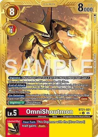OmniShoutmon (Gold Border) (BT21-021) - Advanced Booster Digimon Generation Foil