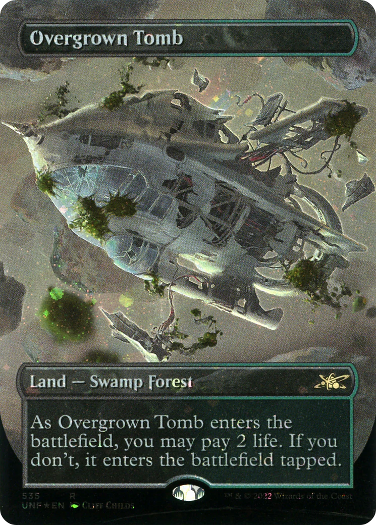 Overgrown Tomb (Borderless) (Galaxy Foil) (UNF-535)  Foil - Unfinity