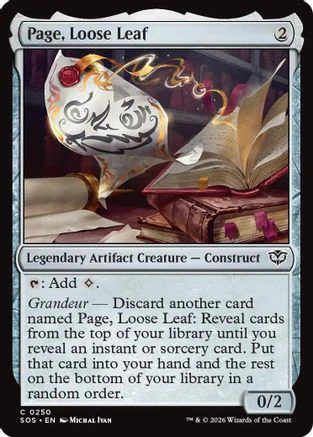Page, Loose Leaf (SOS-250) Foil - Secrets of Strixhaven