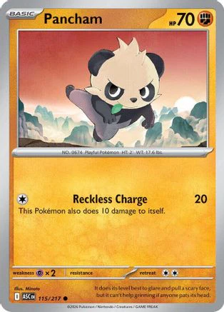 Pancham 115  - Reverse Holofoil ME Ascended Heroes - Common