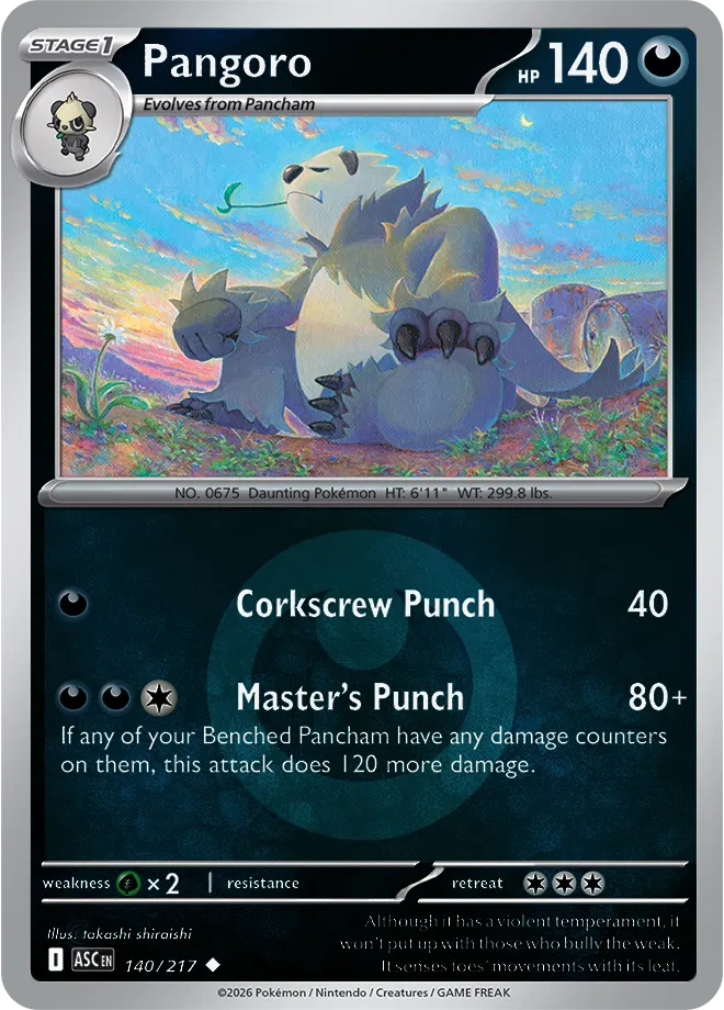 Pangoro (Energy Symbol Pattern) 140  - Reverse Holofoil ME Ascended Heroes - Uncommon
