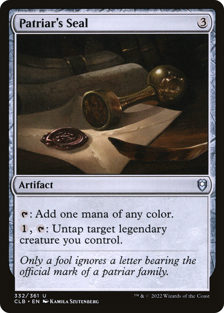 Patriar's Seal (CLB-332)  - Commander Legends: Battle for Baldur's Gate