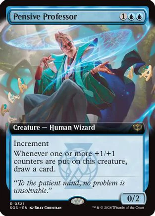 Pensive Professor (Extended Art) (SOS-321)  Foil - Secrets of Strixhaven