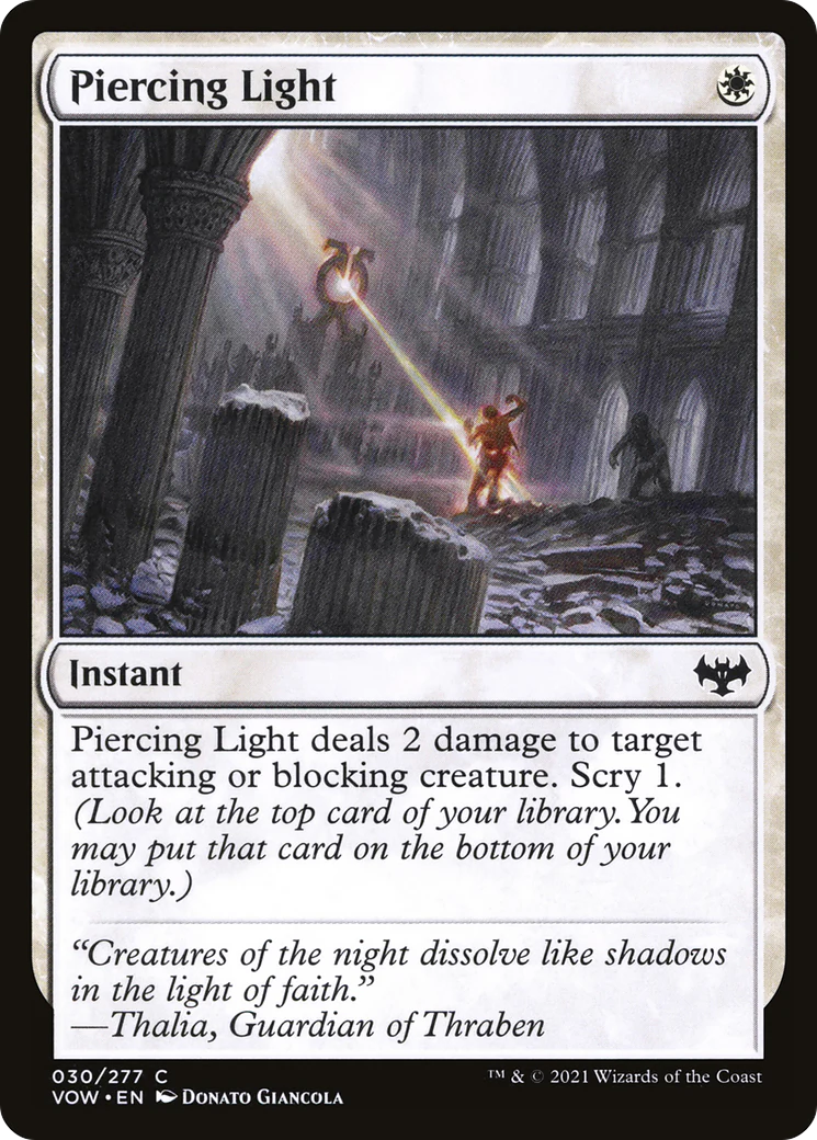 Piercing Light (VOW-030)  Foil - Innistrad: Crimson Vow