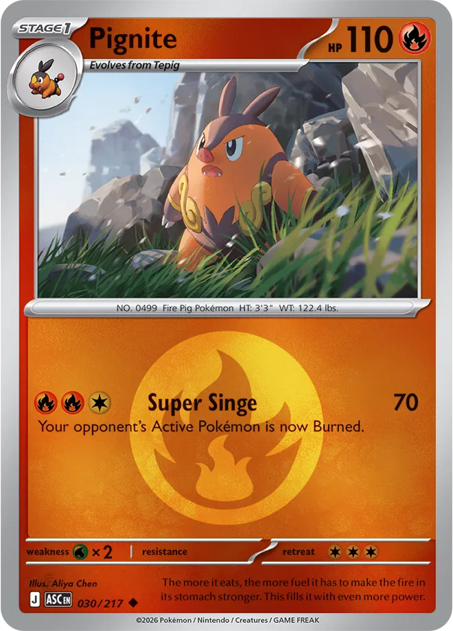 Pignite (Energy Symbol Pattern) 030  - Reverse Holofoil ME Ascended Heroes - Uncommon
