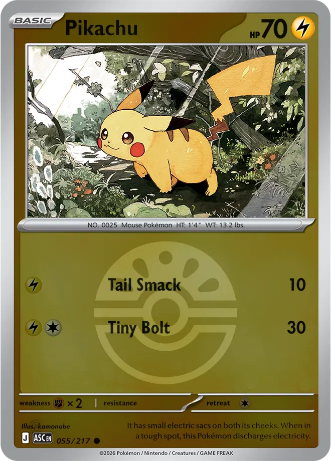 Pikachu (Friend Ball) 055  - Reverse Holofoil ME Ascended Heroes - Common