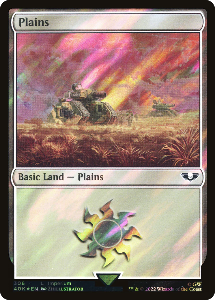 Plains (306) (Surge Foil) (40K-306)  Foil - Warhammer 40,000 Commander