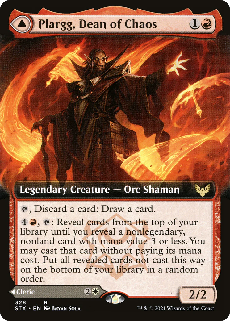 Plargg, Dean of Chaos (Extended Art) (STX-328) - Strixhaven: School of Mages: (Extended Art) - Image 3