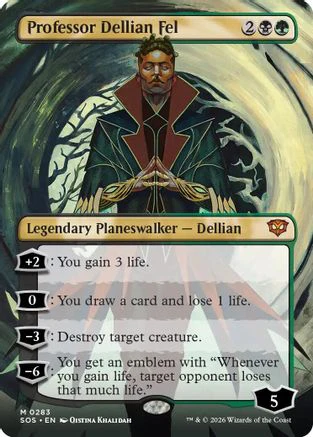 Professor Dellian Fel (Borderless) (SOS-283)  Foil - Secrets of Strixhaven