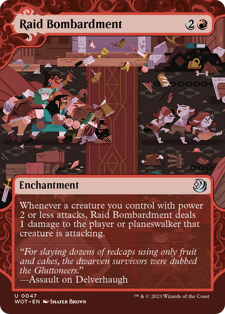 Raid Bombardment (WOT-047)  Foil - Wilds of Eldraine: Enchanting Tales: (Showcase) (Borderless)