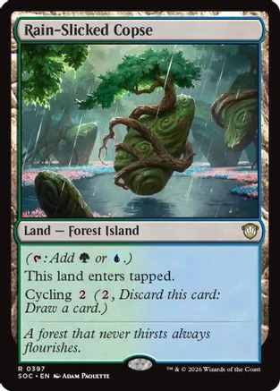 Rain-Slicked Copse (SOC-397)  - Commander: Secrets of Strixhaven
