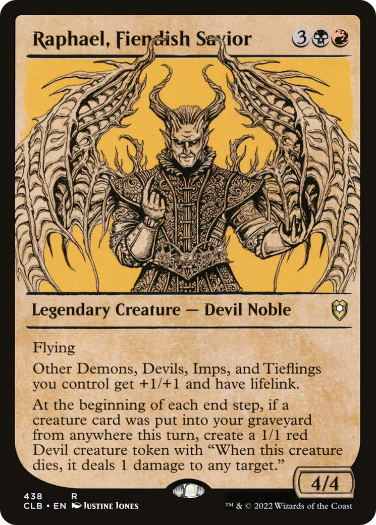 Raphael, Fiendish Savior (Showcase) (CLB-438) Foil - Commander Legends: Battle for Baldur's Gate: (Showcase)