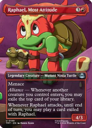 Raphael, Most Attitude (Borderless) (TMT-199)  Foil - Teenage Mutant Ninja Turtles