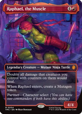 Raphael, the Muscle (0004) (Borderless) (TMC-004)  - Commander: Teenage Mutant Ninja Turtles