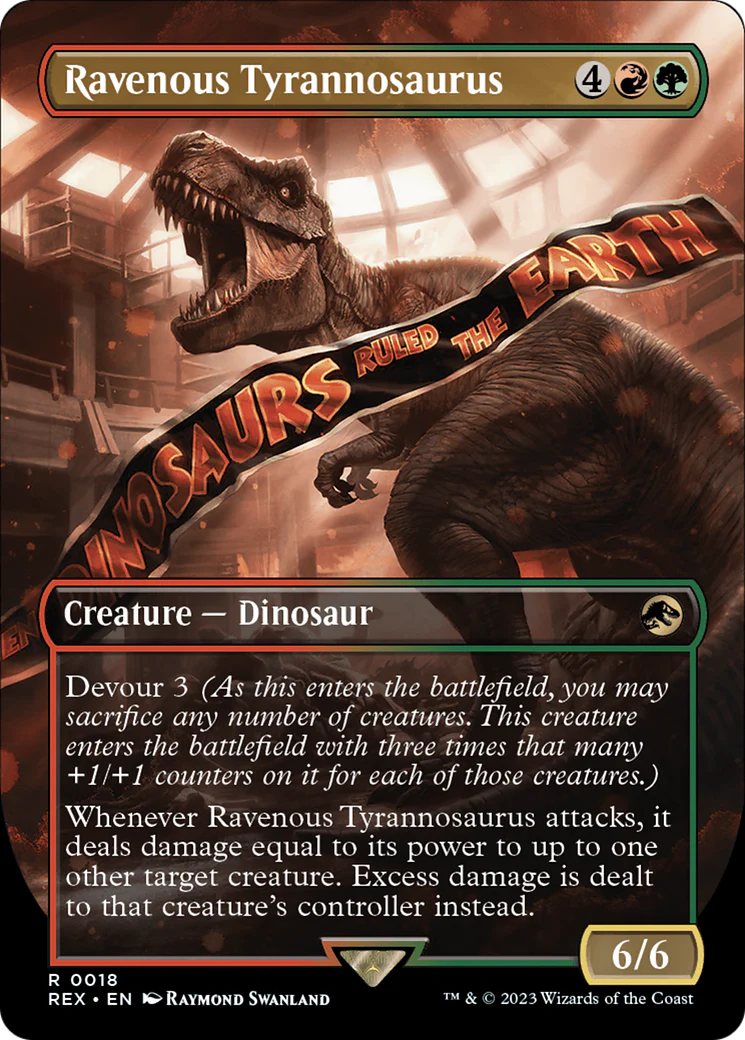 Ravenous Tyrannosaurus (Borderless) (REX-018)  - Jurassic World Collection