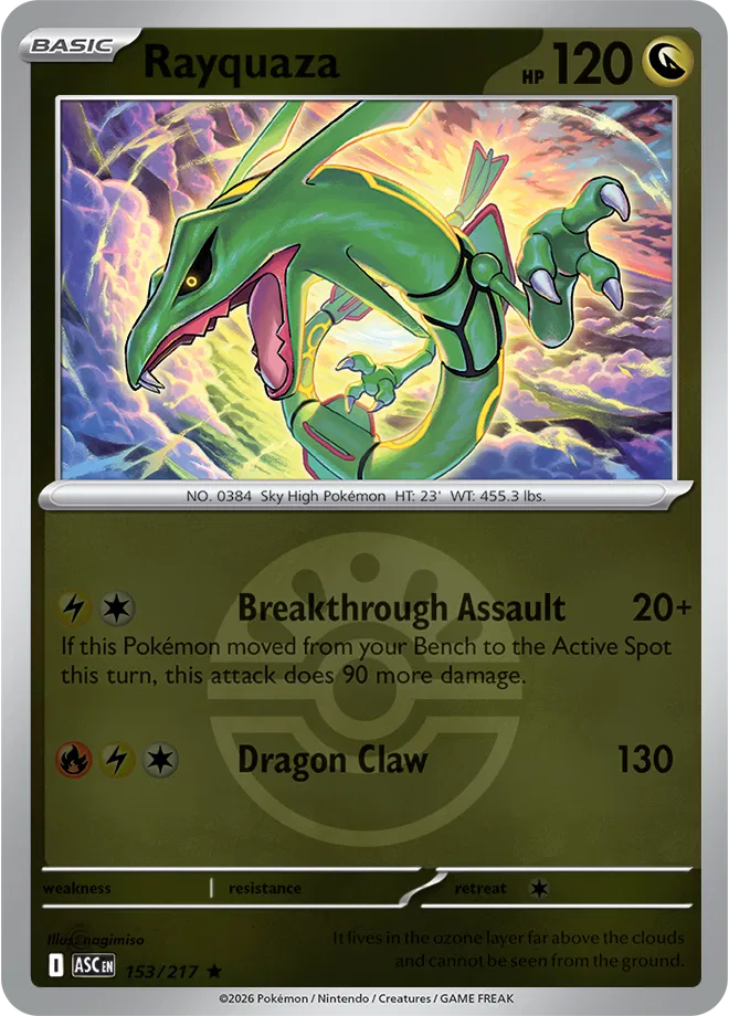 Rayquaza (Friend Ball) 153/217  - Reverse Holofoil ME Ascended Heroes - Rare