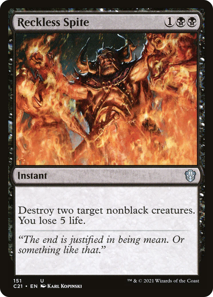Reckless Spite (C21-151)  - Commander 2021