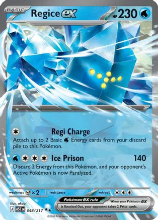 Regice ex 048/217  - Holofoil ME Ascended Heroes - Double Rare