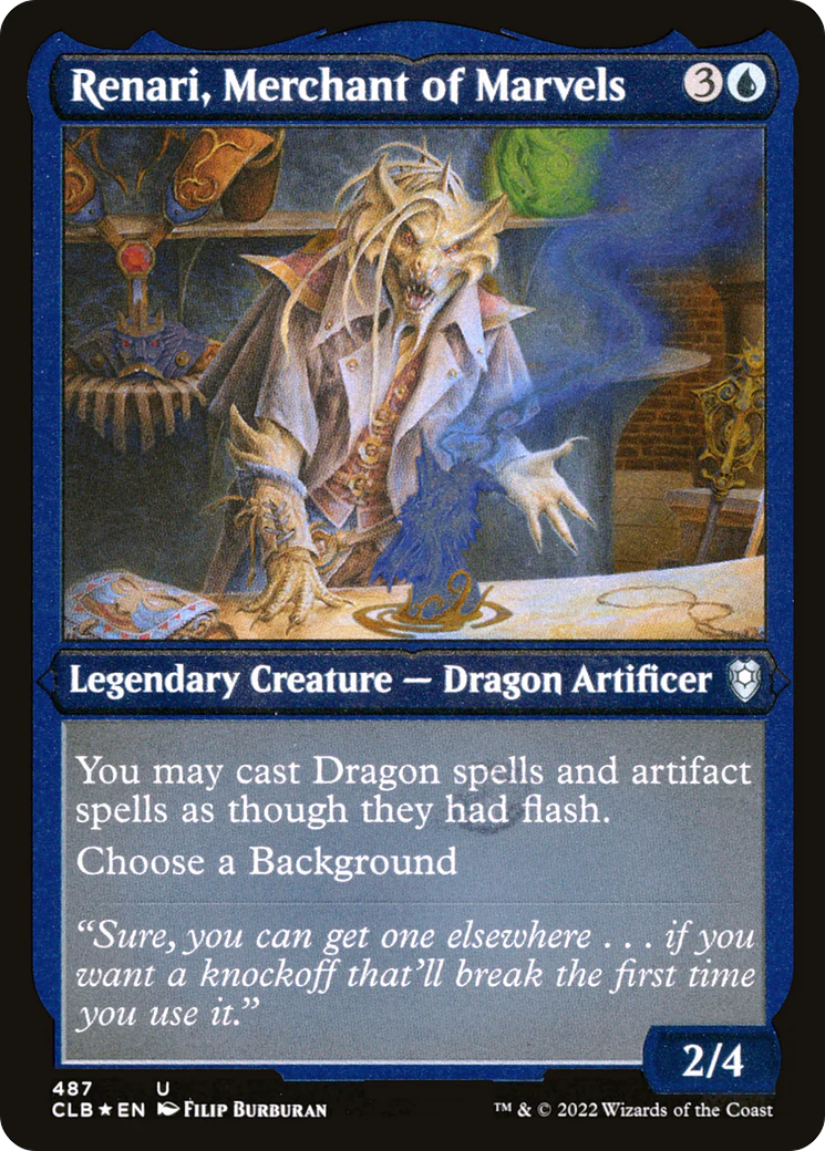 Renari, Merchant of Marvels (CLB-487)  Etched Foil - Commander Legends: Battle for Baldur's Gate