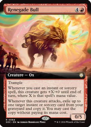 Renegade Bull (Extended Art) (SOC-084)  - Commander: Secrets of Strixhaven