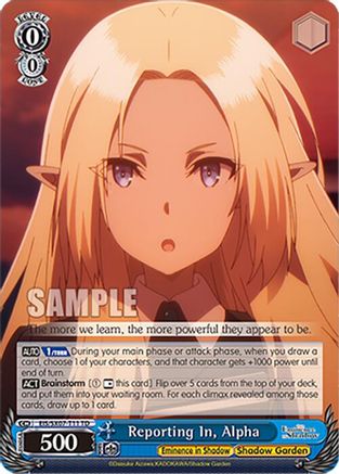 Reporting In, Alpha (EIS/SX07-T11) - The Eminence in Shadow