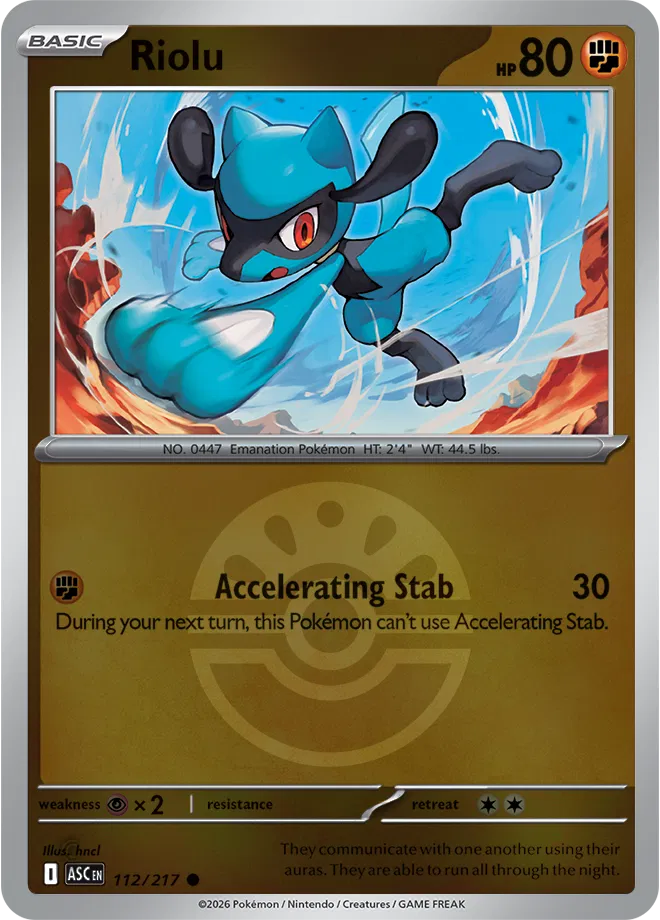 Riolu (Friend Ball) 112  - Reverse Holofoil ME Ascended Heroes - Common
