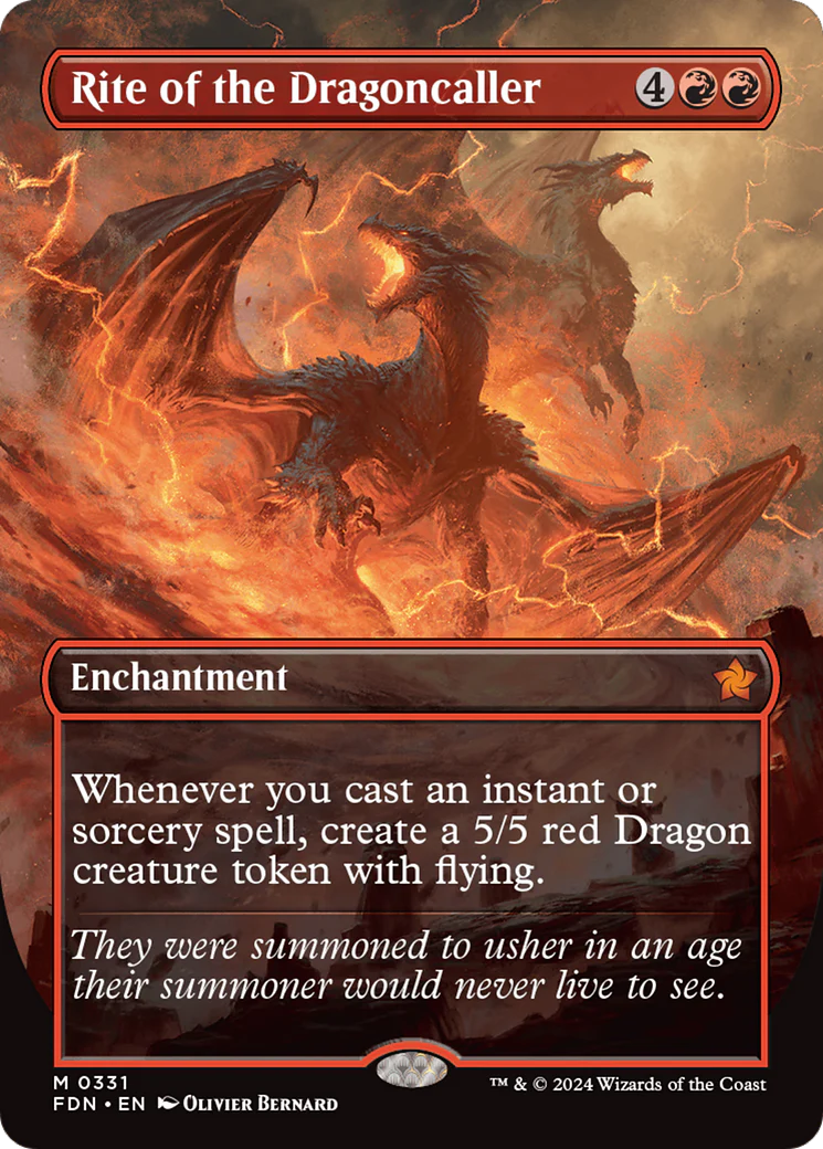 Rite of the Dragoncaller (FDN-331)  Foil - Foundations: (enchantment) (Borderless)