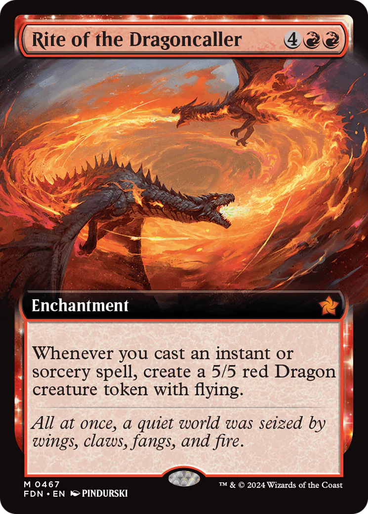 Rite of the Dragoncaller (Extended Art) (FDN-467)  Foil - Foundations: (enchantment, Extended Art)