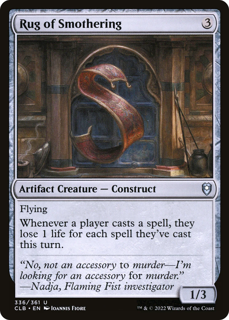Rug of Smothering (CLB-336)  Foil - Commander Legends: Battle for Baldur's Gate