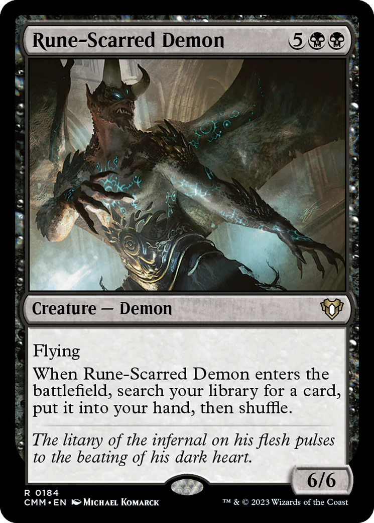 Rune-Scarred Demon (CMM-184)  Foil - Commander Masters