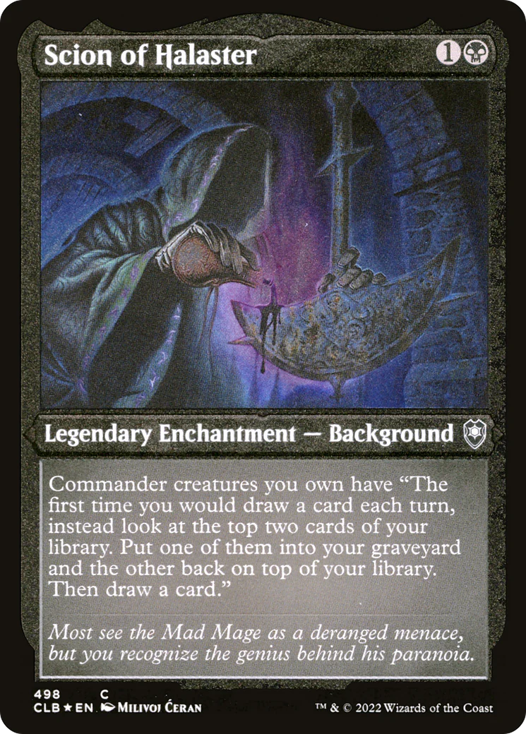 Scion of Halaster (CLB-498)  Etched Foil - Commander Legends: Battle for Baldur's Gate