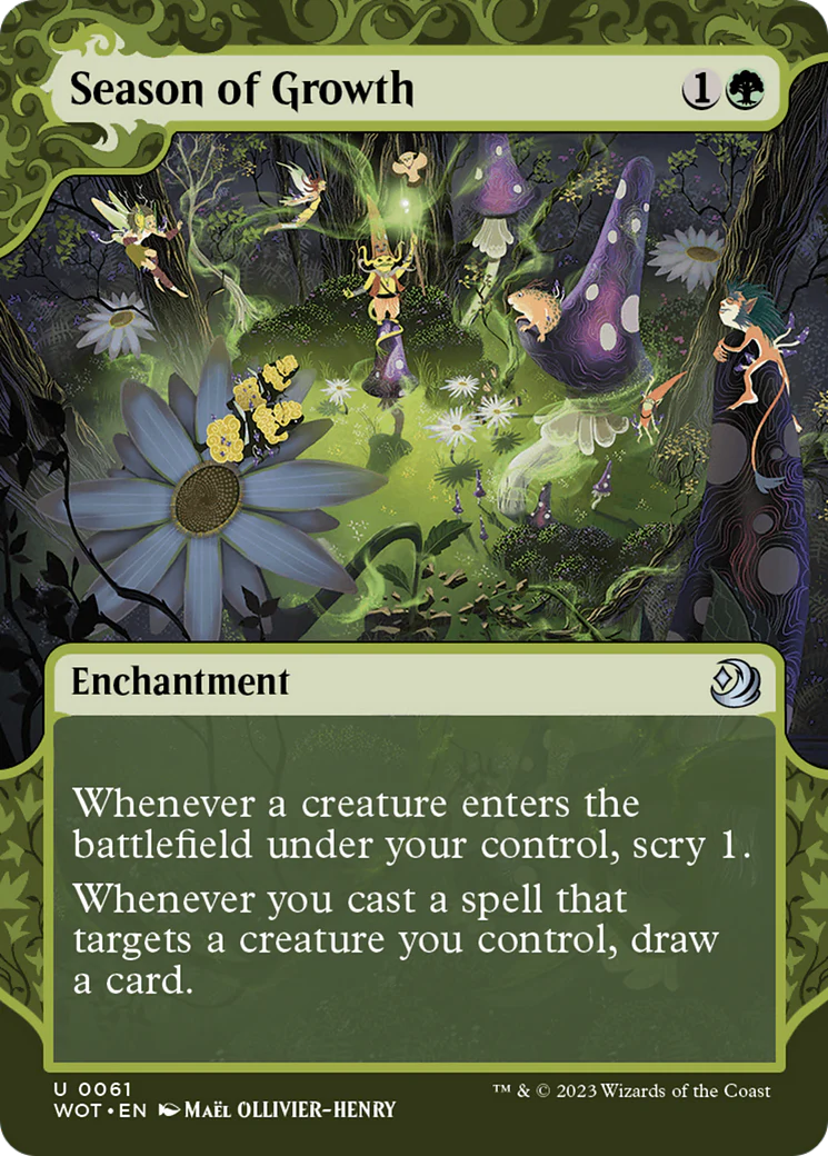 Season of Growth (WOT-061)  - Wilds of Eldraine: Enchanting Tales: (Showcase) (Borderless)