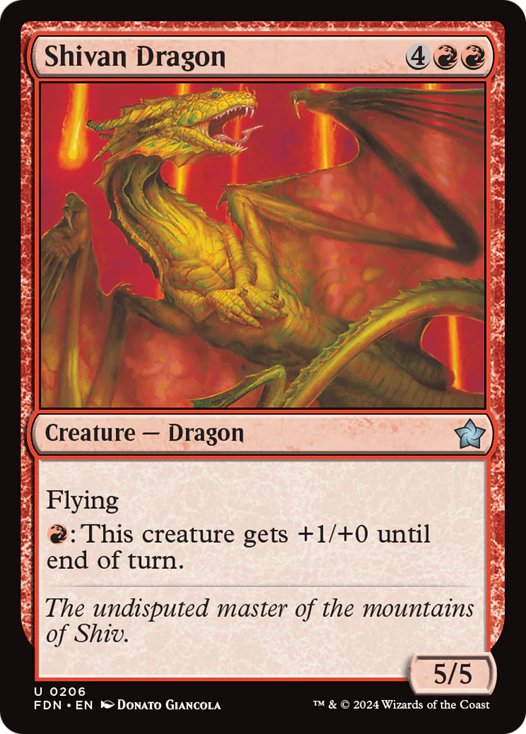 Shivan Dragon (FDN-206)  Foil - Foundations