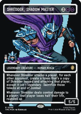 Shredder, Shadow Master (Borderless) (Surge Foil) (TMC-088)  Foil - Commander: Teenage Mutant Ninja Turtles