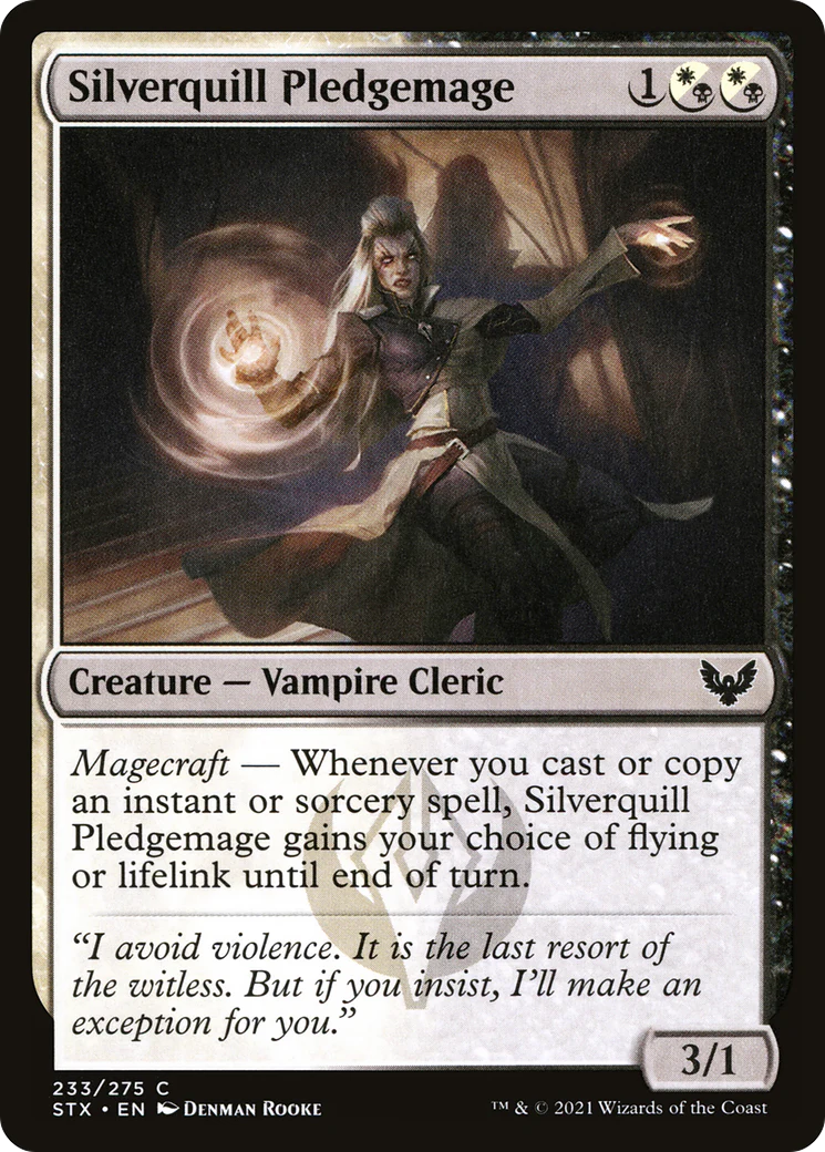 Silverquill Pledgemage (STX-233)  - Strixhaven: School of Mages