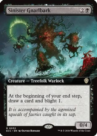 Sinister Gnarlbark (Extended Art) (ECC-032)  - Commander: Lorwyn Eclipsed
