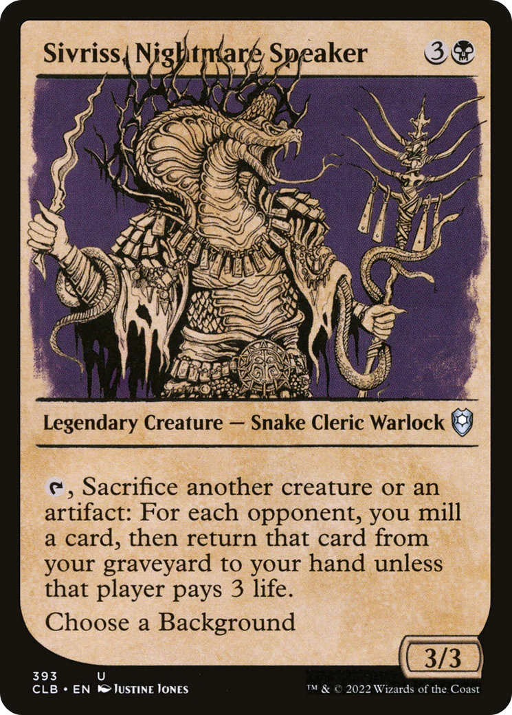 Sivriss, Nightmare Speaker (Showcase) (CLB-393)  Foil - Commander Legends: Battle for Baldur's Gate: (Showcase)