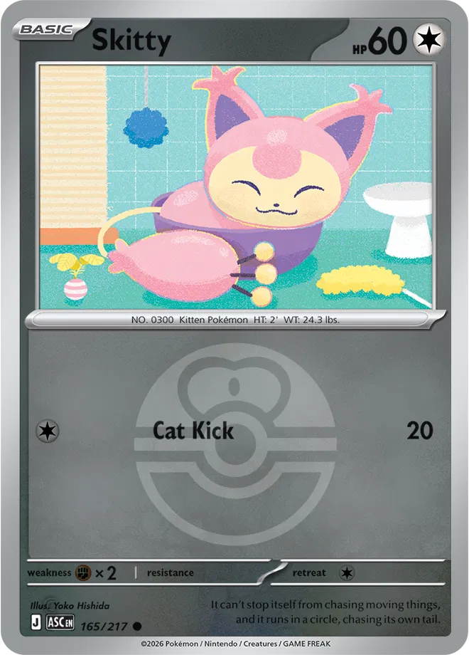 Skitty (Love Ball) 165  - Reverse Holofoil ME Ascended Heroes - Common