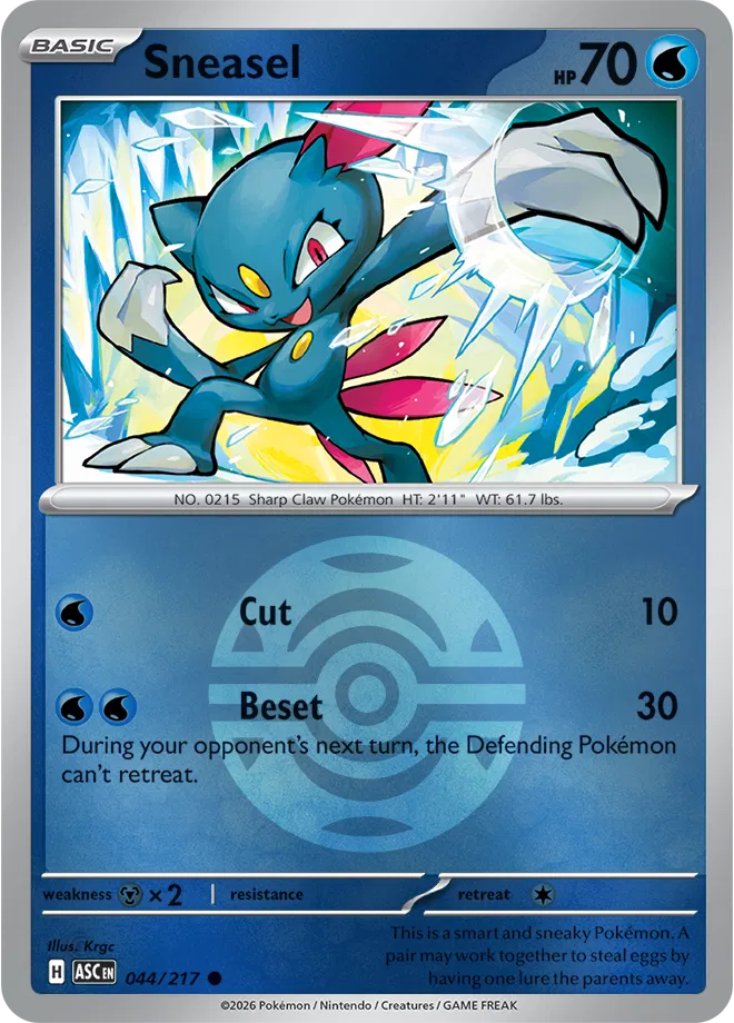 Sneasel (Dusk Ball) 044  - Reverse Holofoil ME Ascended Heroes - Common
