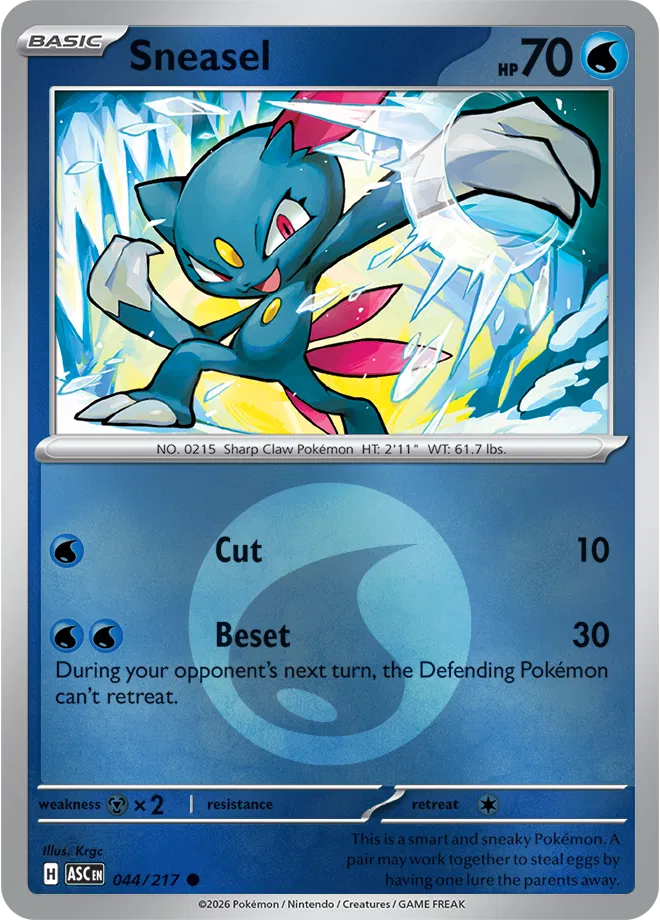 Sneasel (Energy Symbol Pattern) 044  - Reverse Holofoil ME Ascended Heroes - Common