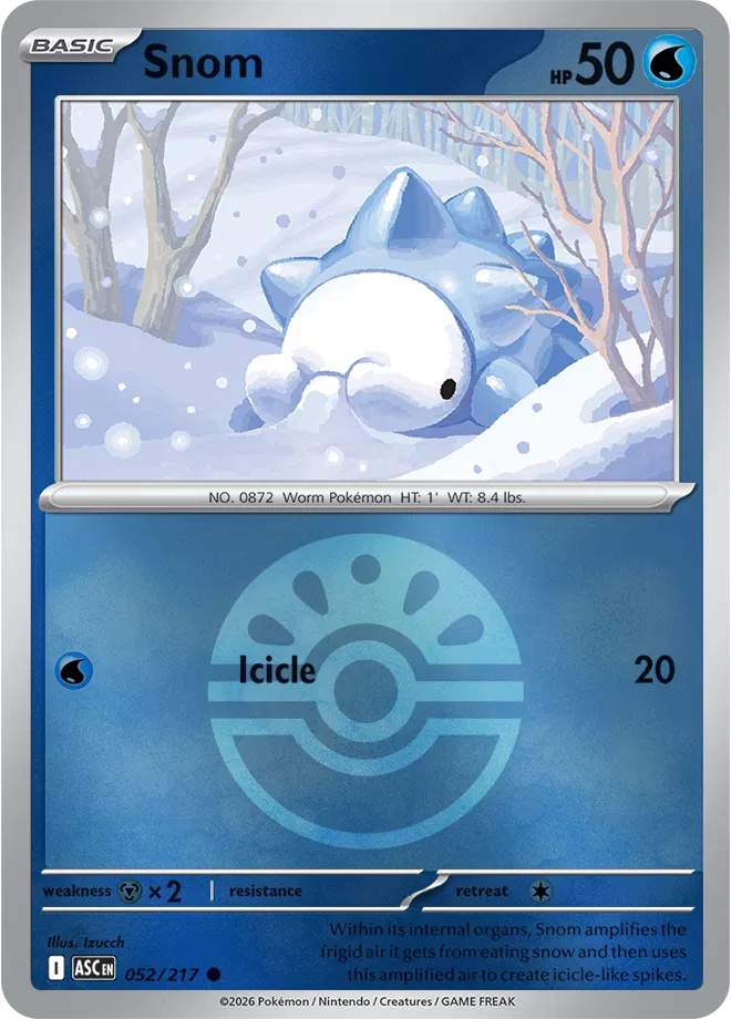 Snom (Friend Ball) 052  - Reverse Holofoil ME Ascended Heroes - Common
