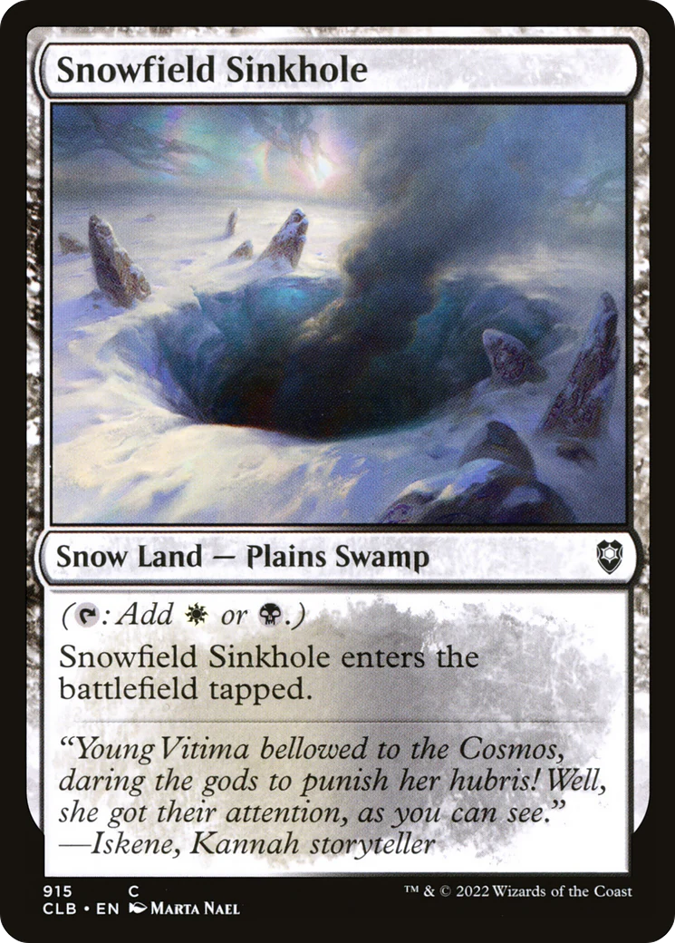 Snowfield Sinkhole (CLB-915)  - Commander Legends: Battle for Baldur's Gate: (snow)
