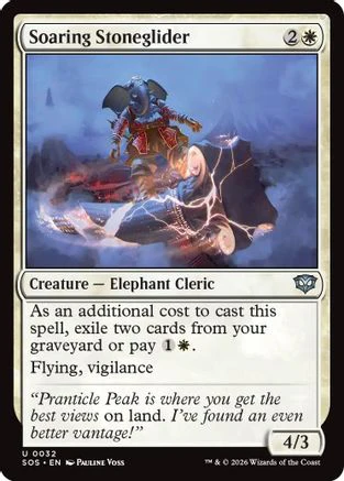 Soaring Stoneglider (SOS-032)  Foil - Secrets of Strixhaven