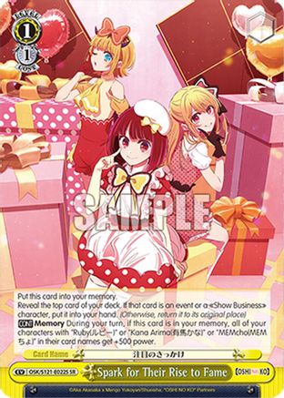Spark for Their Rise to Fame (SR) (OSK/S121-E022S SR) - [OSHI NO KO] Vol.2