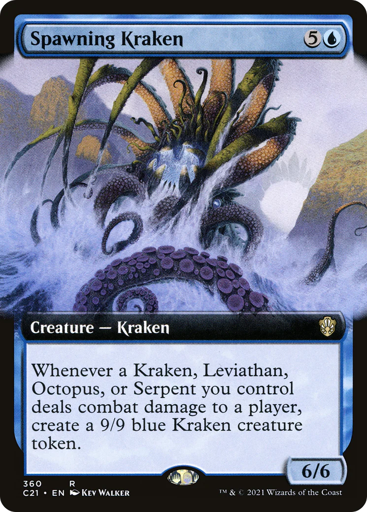 Spawning Kraken (Extended Art) (C21-360)  - Commander 2021: (Extended Art)