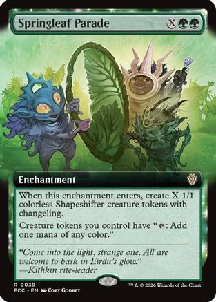 Springleaf Parade (Extended Art) (ECC-039)  - Commander: Lorwyn Eclipsed