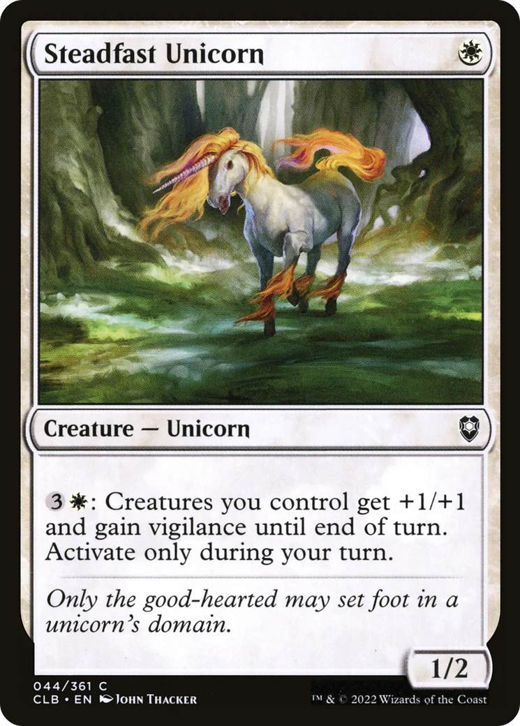 Steadfast Unicorn (CLB-044)  Foil - Commander Legends: Battle for Baldur's Gate