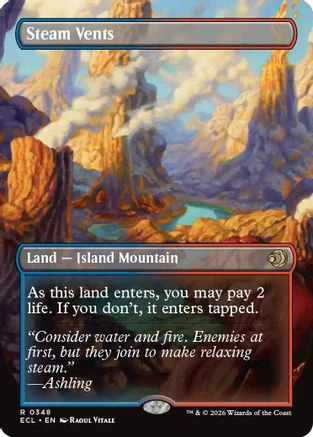 Steam Vents (Borderless) (ECL-348) Foil - Lorwyn Eclipsed